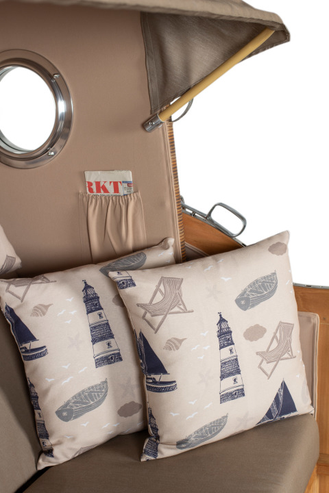 Strandkorb Rantum Grande Bullauge Teak P...